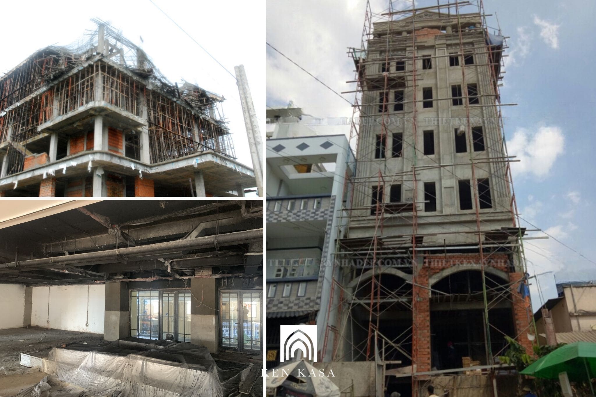 Chi phí phần thô chiếm 35–45% tổng chi phí xây khách sạn 8 tầng.